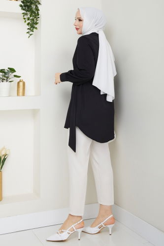 moda selvim Tunic 126ASN888 Black - Thumbnail