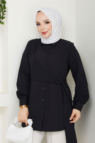 moda selvim Tunic 126ASN888 Black - Thumbnail