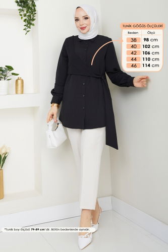 moda selvim Tunic 126ASN888 Black - Thumbnail