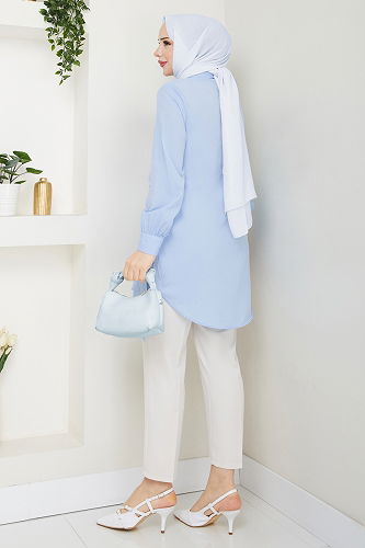 moda selvim Tunic 126ASN888 Blue - Thumbnail