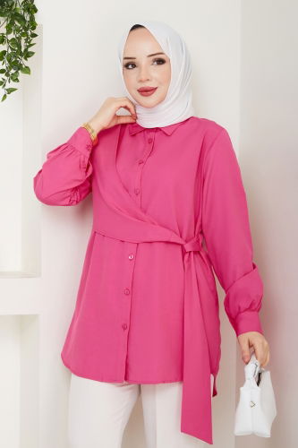 moda selvim بلوز فوشي 126ASN888 - Thumbnail