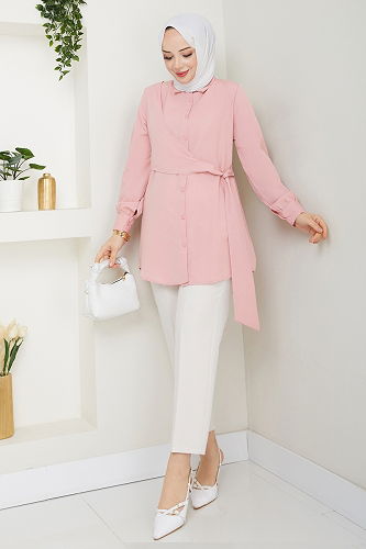 moda selvim Tunic 126ASN888 Powder - Thumbnail