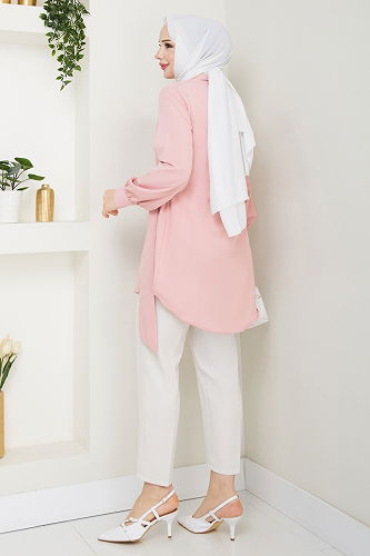 moda selvim Tunic 126ASN888 Powder - Thumbnail