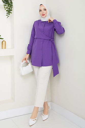 moda selvim Tunic 126ASN888 Purple - Thumbnail