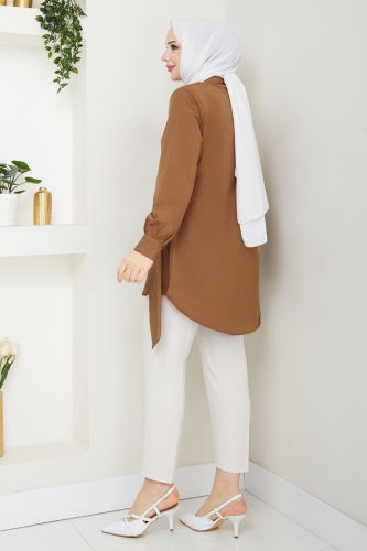moda selvim Tunic 126ASN888 Tan - Thumbnail