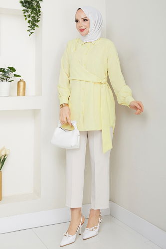 moda selvim Tunic 126ASN888 Yellow - Thumbnail