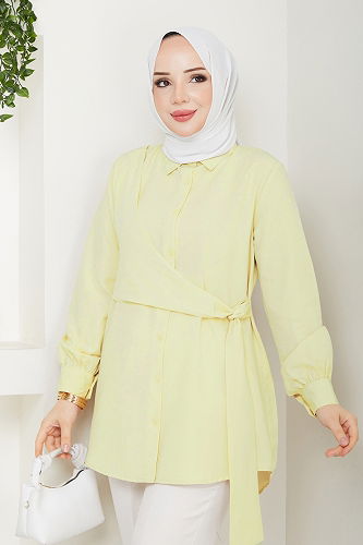 moda selvim بلوز أصفر 126ASN888 - Thumbnail