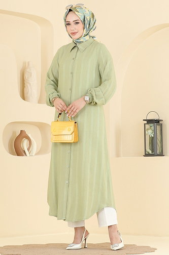 moda selvim Tunic 127NZRK1200 Almond Green - Thumbnail