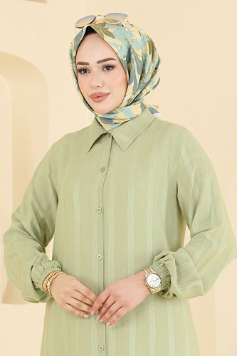 moda selvim Tunic 127NZRK1200 Almond Green - Thumbnail