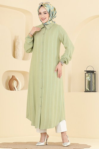 moda selvim بلوز أخضر عشبي 127NZRK1200 - Thumbnail