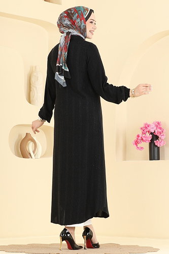 moda selvim بلوز أسود 127NZRK1200 - Thumbnail