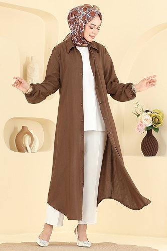 moda selvim Tunic 127NZRK1200 Brown - Thumbnail