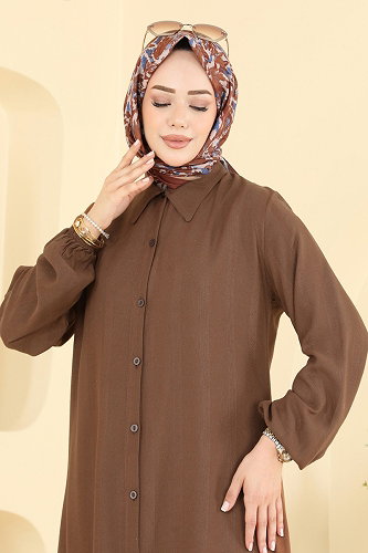 moda selvim Tunic 127NZRK1200 Brown - Thumbnail
