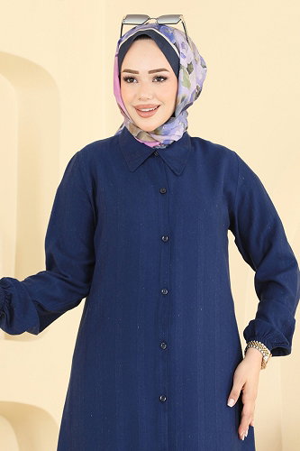 moda selvim Tunic 127NZRK1200 Navy Blue - Thumbnail