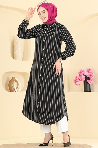 moda selvim Tunic 128NZRK1200 Black - Thumbnail