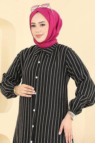moda selvim Tunic 128NZRK1200 Black - Thumbnail