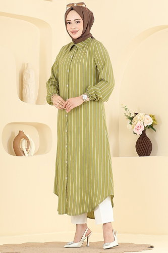moda selvim بلوز أخضر 128NZRK1200 - Thumbnail