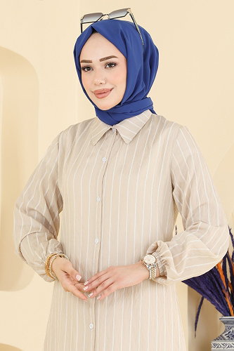 moda selvim Tunic 128NZRK1200 Stone - Thumbnail