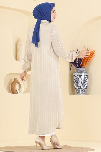 moda selvim Tunic 128NZRK1200 Stone - Thumbnail