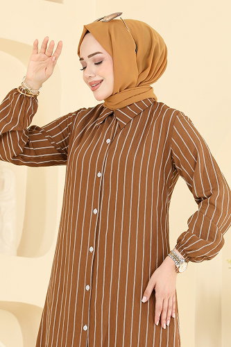 moda selvim Tunic 128NZRK1200 Tan - Thumbnail
