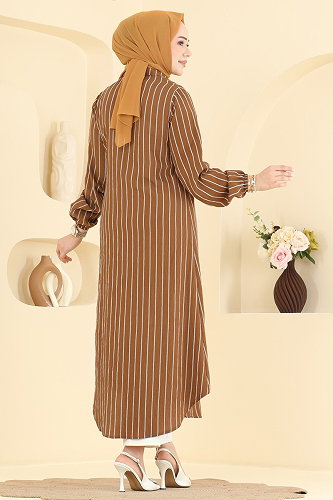 moda selvim Tunic 128NZRK1200 Tan - Thumbnail