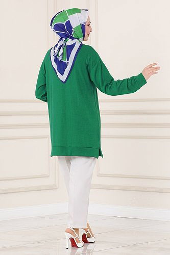 moda selvim Tunic 132BO429 Benetton Green - Thumbnail