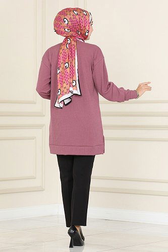 moda selvim Tunic 132BO429 Dried Rose - Thumbnail