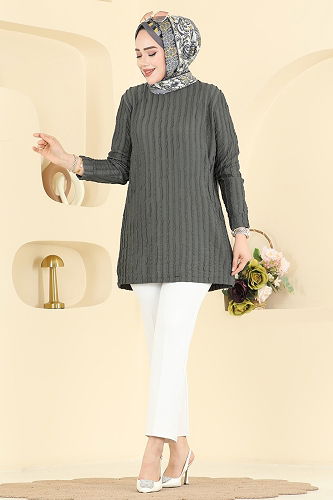 moda selvim Tunic 133OZN1046 Anthracite - Thumbnail