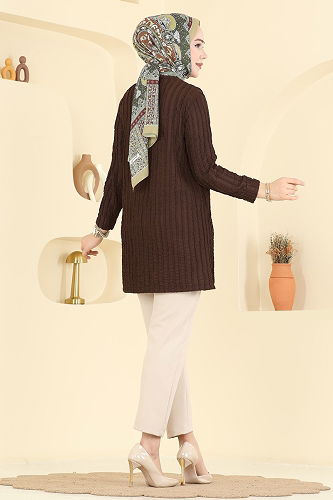 moda selvim Tunic 133OZN1046 Brown - Thumbnail