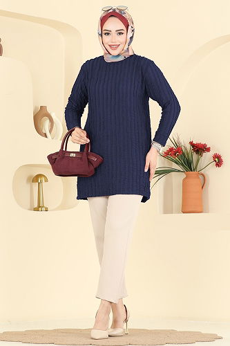 moda selvim Tunic 133OZN1046 Navy Blue - Thumbnail