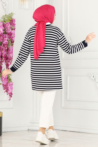 moda selvim Tunic 136BO429 Navy Blue - Thumbnail