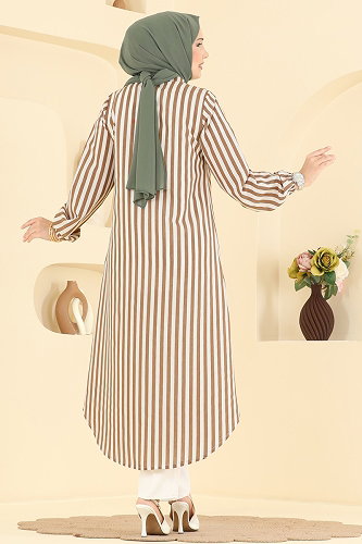 moda selvim Tunic 141NZRK1200 Brown - Thumbnail