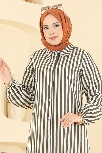 moda selvim Tunic 141NZRK1200 Khaki - Thumbnail