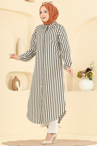 moda selvim بلوز اخضر عفني 141NZRK1200 - Thumbnail