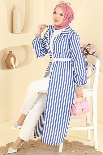 moda selvim Tunic 141NZRK1200 Saxe - Thumbnail