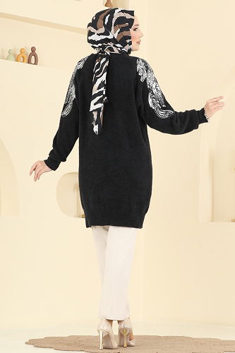 moda selvim Tunic 1426MT581 Black - Thumbnail