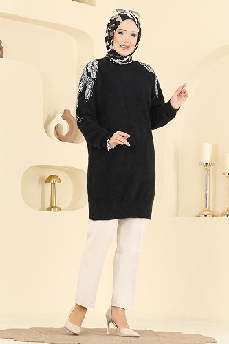 moda selvim بلوز أسود 1426MT581 - Thumbnail