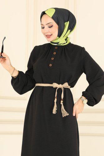 moda selvim Tunic 1453MH427 Black - Thumbnail