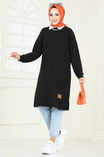 moda selvim Tunic 145BO429 Black - Thumbnail