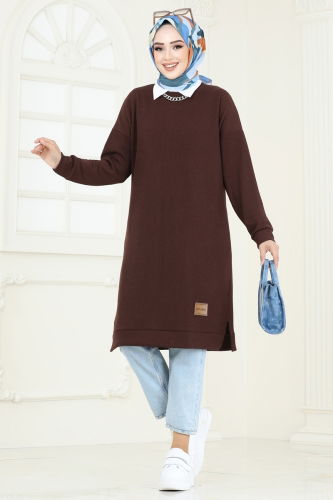 moda selvim Tunic 145BO429 Brown - Thumbnail