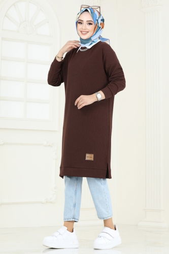 moda selvim Tunic 145BO429 Brown - Thumbnail