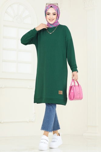 moda selvim Tunic 145BO429 Emerald - Thumbnail