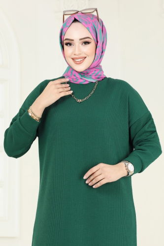 moda selvim Tunic 145BO429 Emerald - Thumbnail