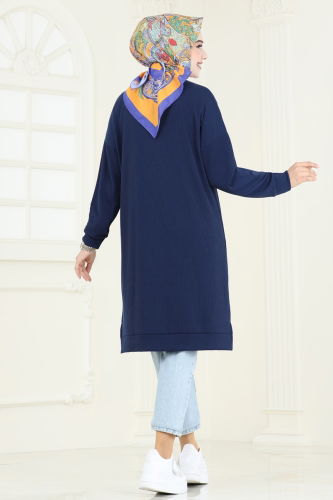 moda selvim Tunic 145BO429 Navy Blue - Thumbnail