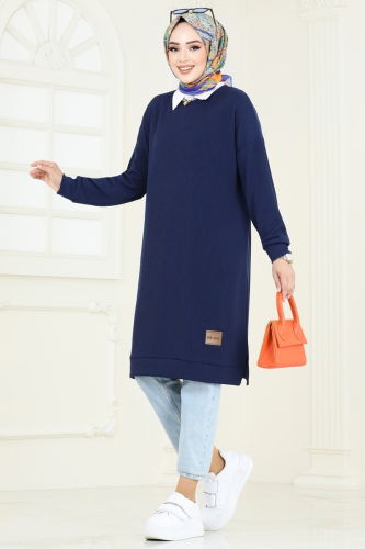 moda selvim Tunic 145BO429 Navy Blue - Thumbnail