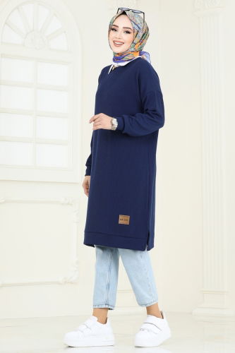 moda selvim Tunic 145BO429 Navy Blue - Thumbnail