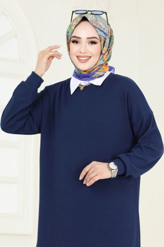 moda selvim Tunic 145BO429 Navy Blue - Thumbnail