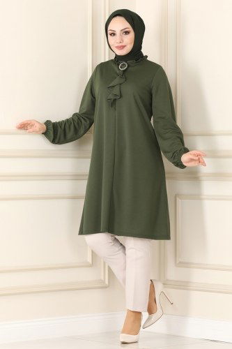 moda selvim Tunıc 1599MH427 Khaki - Thumbnail