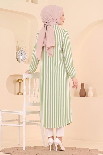 moda selvim بلوز أخضر 166NZRK1200 - Thumbnail
