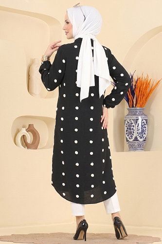 moda selvim بلوز أسود 167NZRK1200 - Thumbnail